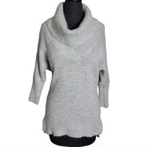 Express wool blend high low dolman sleeve shimmering sweater size small